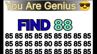 Can You Find 88? 😱 Only 1% Genius Can Spot It | Live Hidden Number Challenge
