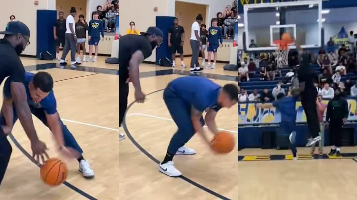 Jaylen Brown gets clamped by school teacher then dunks on him 😂