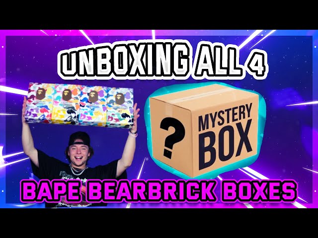 UNBOXING ALL 4 BAPE BEARBRICK BOXES in the 28th Anniversary Set