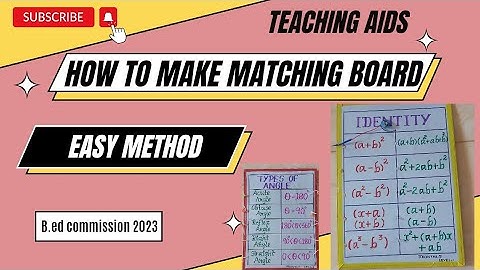 b.ed 2023 commission | how to make matching board | tlm for teaching practice | step by step guide|