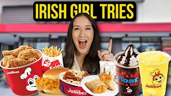 IRISH GIRL Trying Jollibee for the First Time in the Philippines 🍗🇵🇭