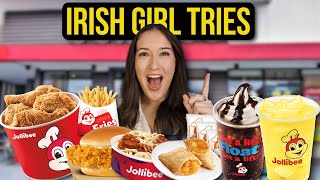 IRISH GIRL Trying Jollibee for the First Time in the Philippines 🍗🇵🇭