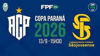 PARANAVAÍ X SÃO JOSEENSE | COPA PARANÁ 2026 | RODADA 3, AO VIVO E DE GRAÇA!