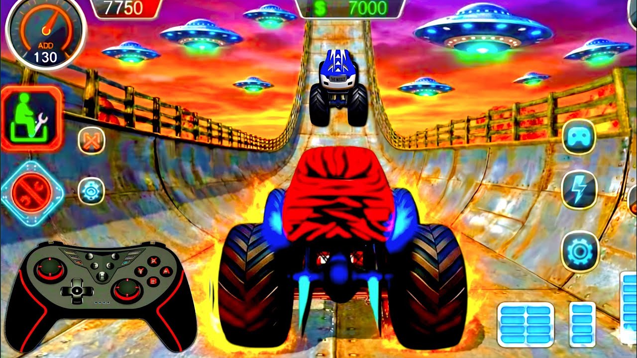 How To Monster Truck Racing Car - Monster Truck Stunt - Car Racing - Android Gameplay 