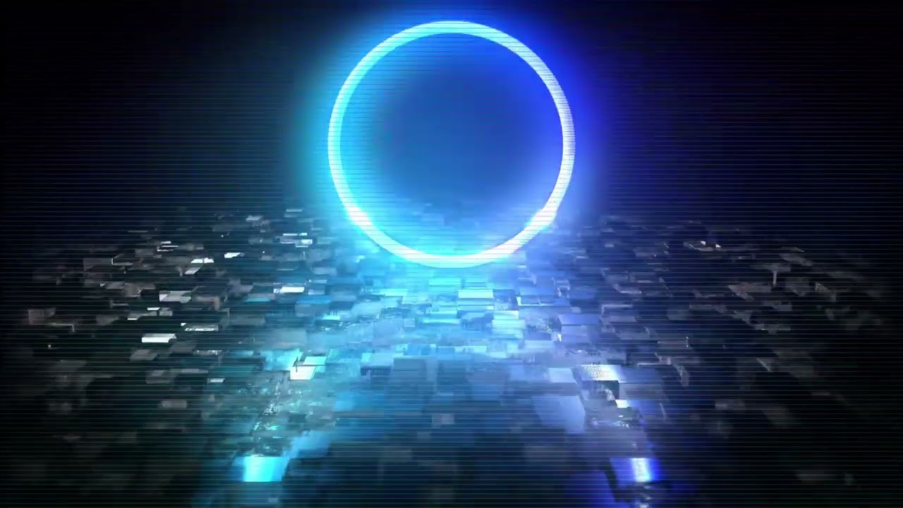 Ultraviolet Neon Laser Ring Abstract - Motion Graphics Animated Background Video HD