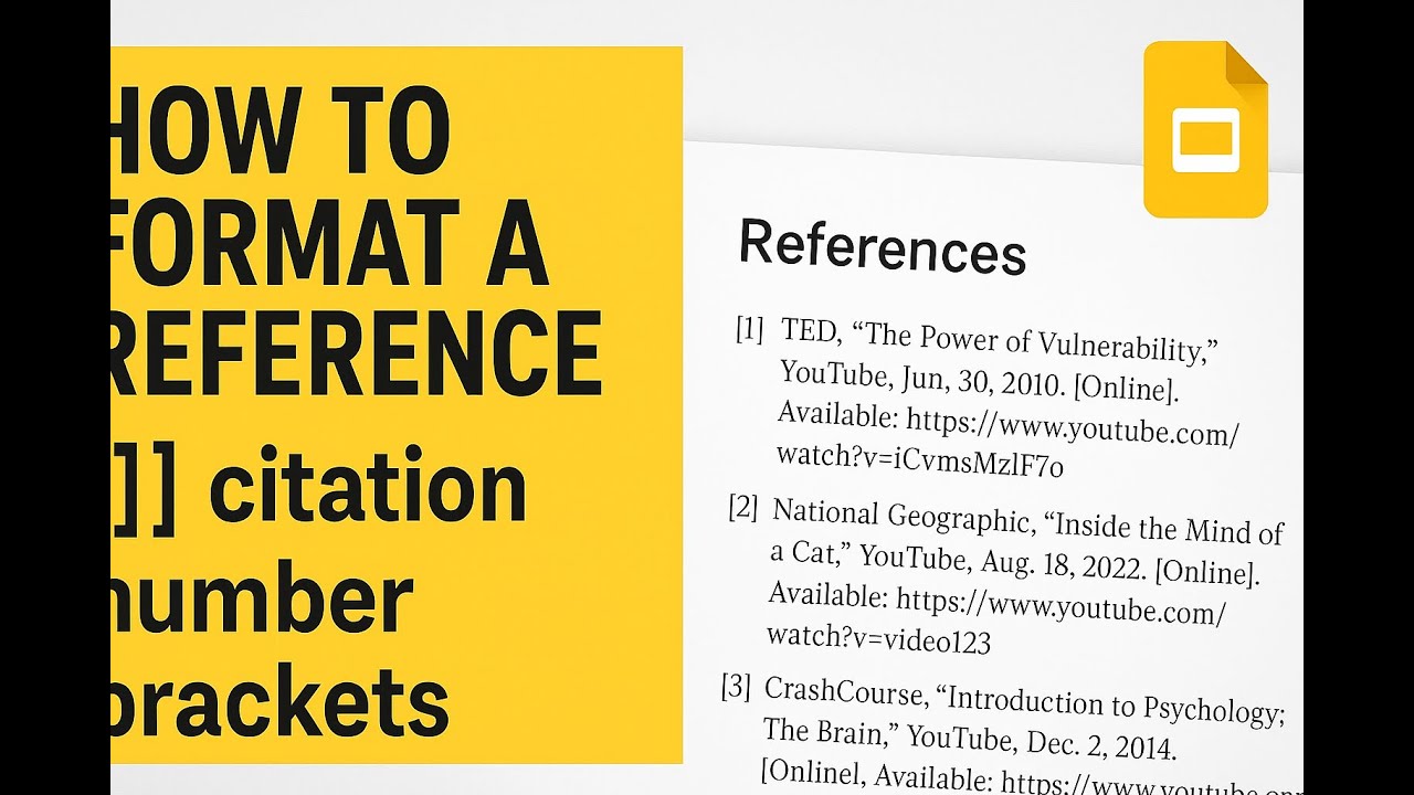 How to format a reference with [ ] citation number brackets in Google ...
