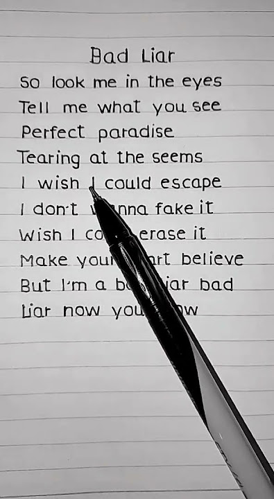 Imagine Dragons ~ 💜Bad Liar (Lyrics)