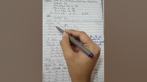 Parametric Linear Programming Related Question no #02 part no 01