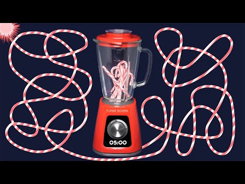 5 Minute Candy Cane Blender Timer Bomb