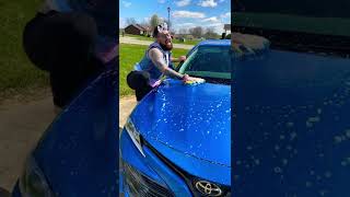 When the kids wash our car!