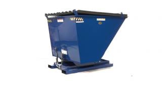 D Self-Dumping Steel Hoppers with Bumper Release, PLID Heavy-Duty Poly Lids for D & H Series Hopper