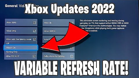 NEW Variable Refresh Rate Options Coming to Xbox - Xbox Update 2022