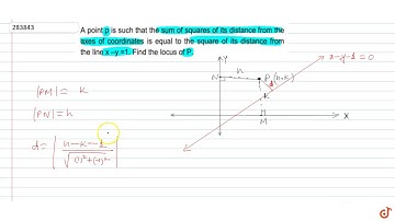 A point p is such that the sum of squares of its distance from the axes of coordinates is equ