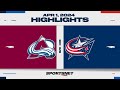 Nhl highlights  avalanche vs blue jackets  april 1 2024