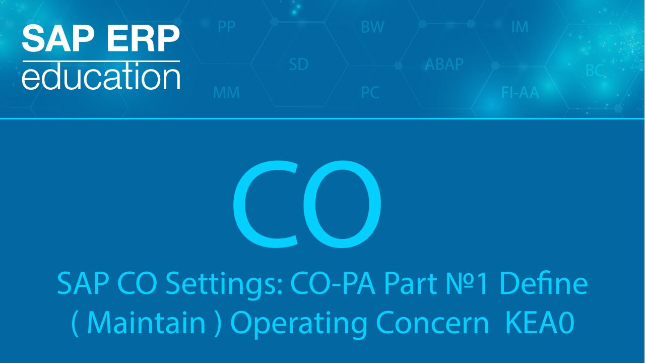 Sap Co Settings Co Pa Part 1 Define Maintain Operating Concern Kea0 еур ур оур в сап - 