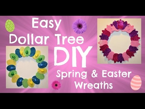 Easy Dollar Tree DIY Spring Easter Wreaths - YouTube