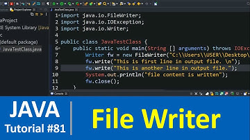 Java Tutorial #81 - Java Writer Class with Examples (FileWriter)
