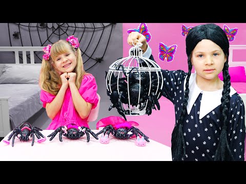 Диана Играет в Черно-Розовый Челлендж с Wednesday