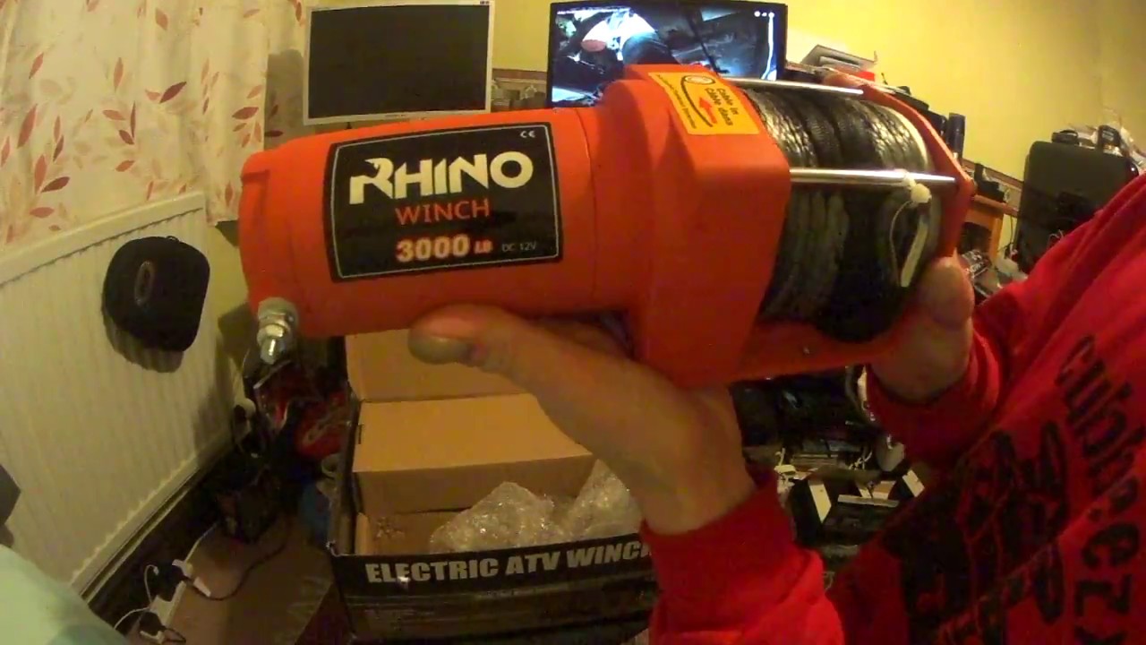 Unboxing rhino 3000 lbs atv utv winch YouTube