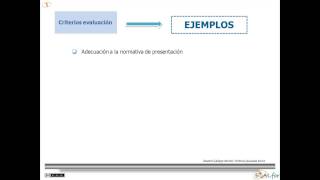 Criterios De Evaluación