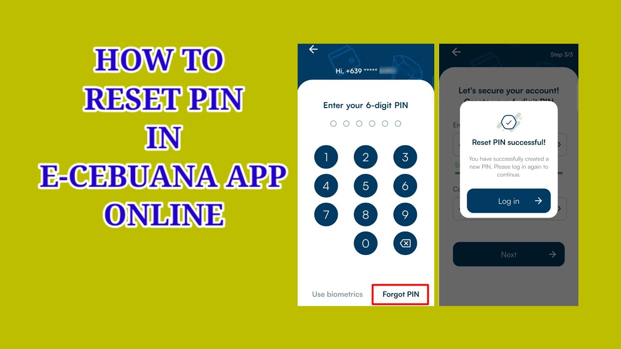 HOW TO RESET PIN IN E-CEBUANA APP ONLINE | PAANO MAGRESET NG PIN SA E-CEBUANA APP | FORGOT PIN