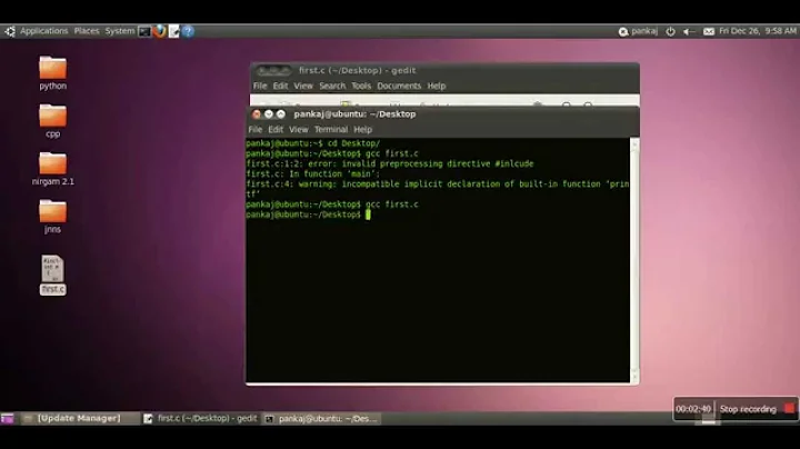 How to write, compile and execute c program in linux (ubuntu)