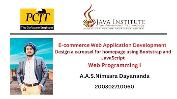 Web project Task 07 | 1st year | Semester 01 | Java Institute | E-commerce Web Application