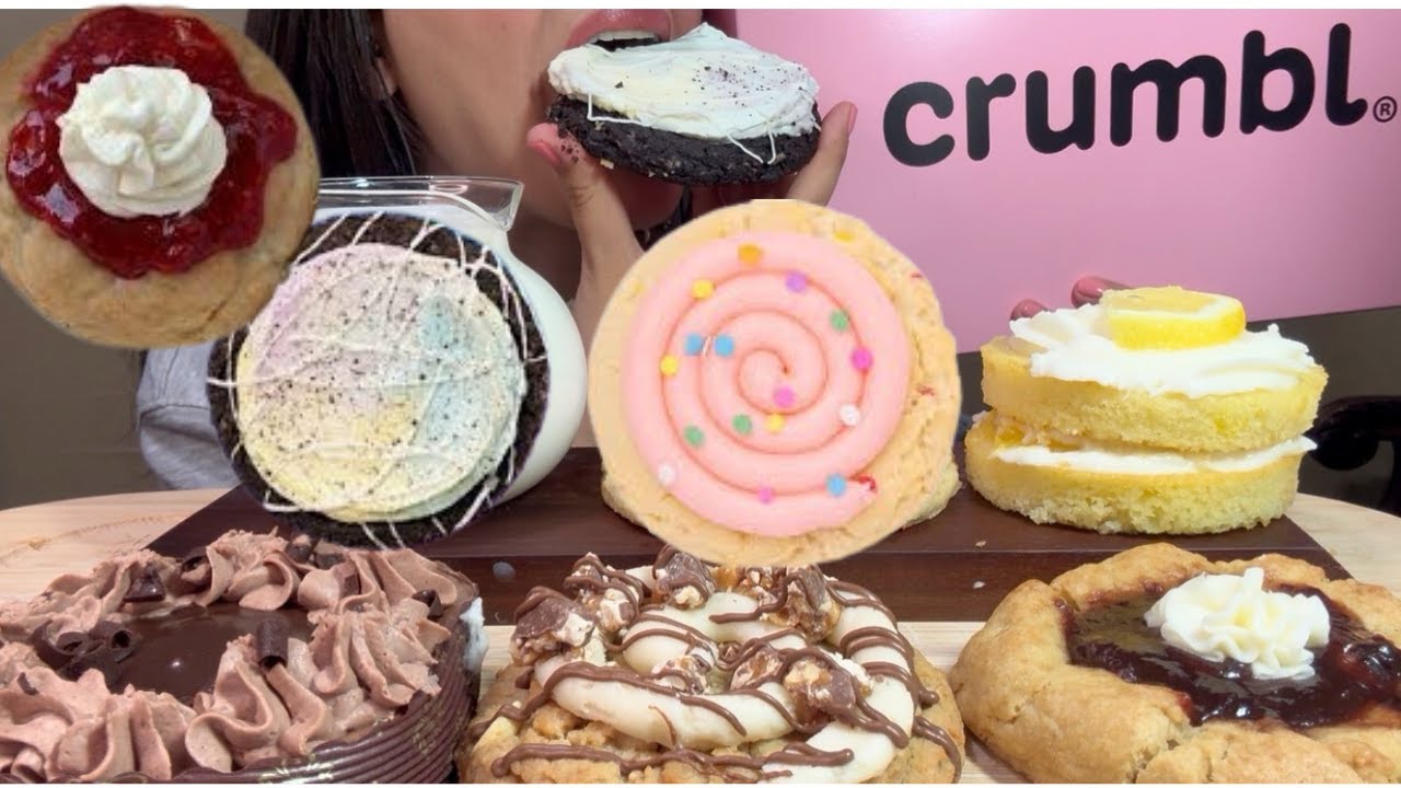 ASMR TRYING * CRUMBL COOKIE OF THE WEEK (Relaxing Eating Sounds) Light Whispers  l  DE Lets Eat