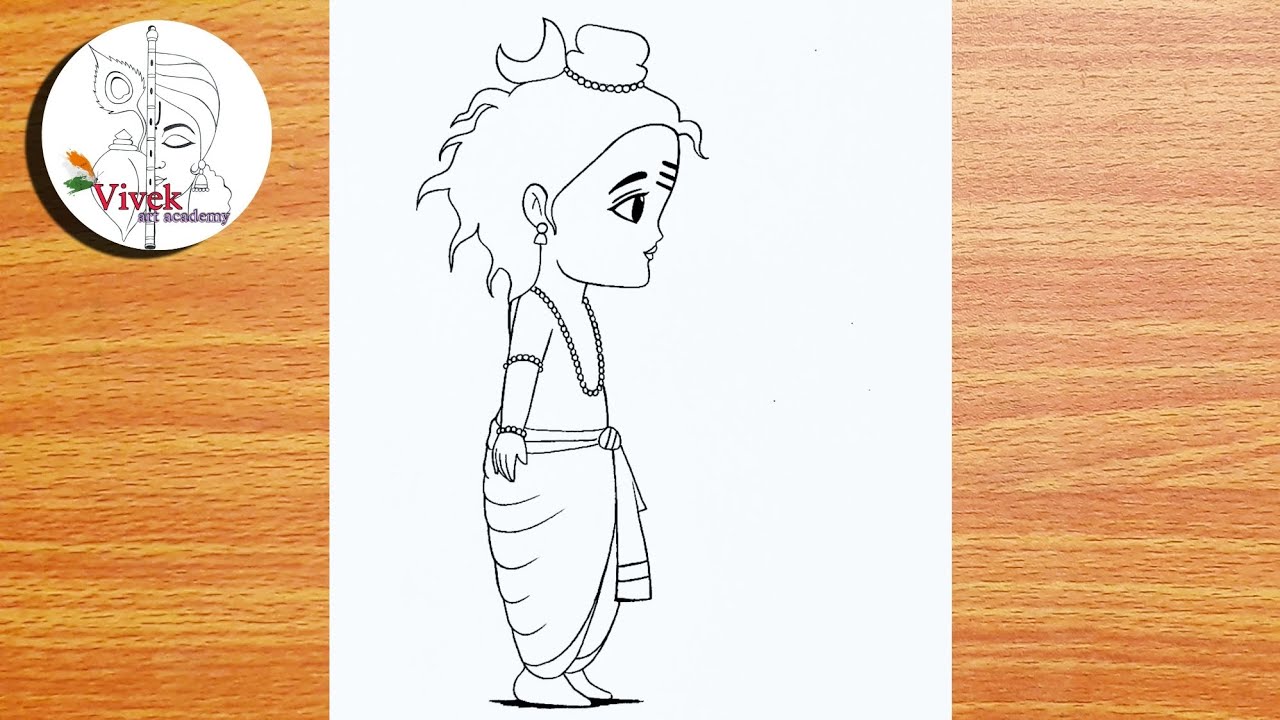 Bal Shiva Drawing Step by Step | Easy Drawing | How to Draw Bholenath