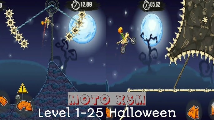 Moto X3M Level 1-25 Halloween edition android, Ios game Mod Apk