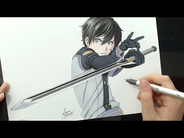 Speed Drawing - Kirito [Sword Art Online - Ordinal Scale] 