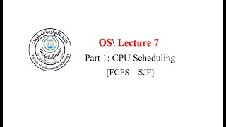Lecture 7: CPU Scheduling part1 on ubuntu