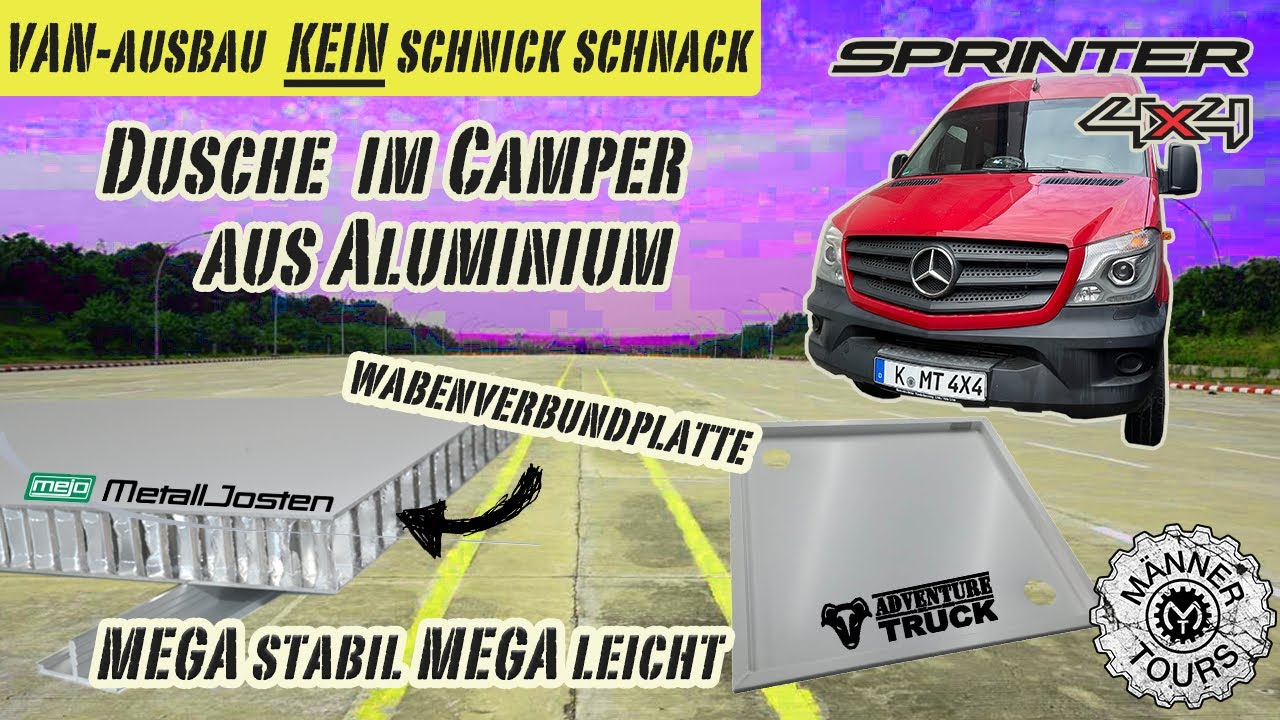 Dusche aus Aluminum - Wabenverbundplatte – MEGA leicht MEGA stabil