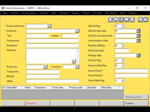 Paxton Charities Accounting -  Driving Instructions Date Entry