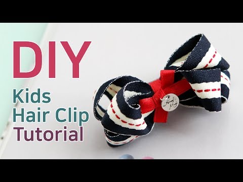 리본공예/DIY/How To Make A Stripe Ribbon Hair Clip/easy tutorial/리본공예/귀여운 집게핀만들기/집게핀/논슬립집게핀
