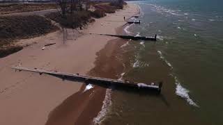 Springtime Ludington MI Shipwreck Search by Drone