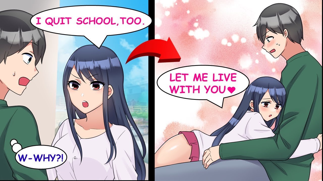 When I Quit School, The most beauty in class Quit Too and Asked Me To Live Together..【Manga】【RomCom】