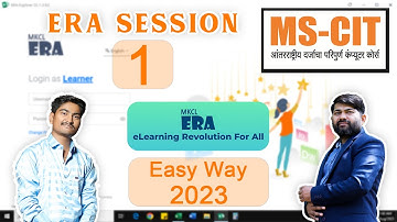 ERA SESSION 1 - 2023 | MKCL ERA 2023 ERA IT AWARNESS  MSCIT | TEHCHNICAL SHUBZ