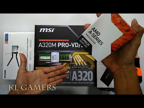 AMD A6 9500 msi A320M PRO-VDS V2 Verbatim Vi550 S3 D-Link Wireless N PCIe Budget Build 2019
