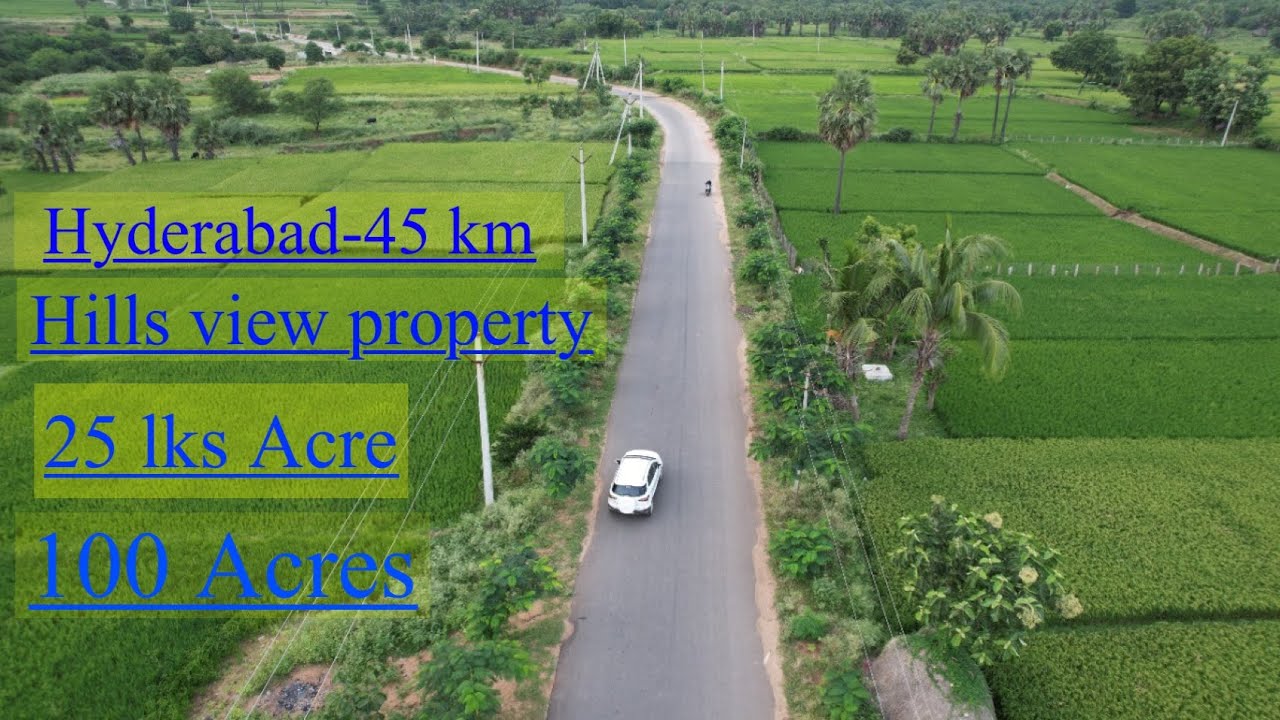 Hyderabad45 km Acre 25 Lks Patancheru30 km 100 Acres land for sale Hills view