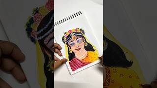 Beautiful RadhaRani Viral Art Tutorial #shortspainting #acrylic #radheradhe #subscribe