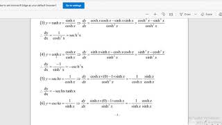 محاضرة الدوال الزائدية الجزء الثالث(قوانين مشتقات الدوال المثلثية الزائدية)
