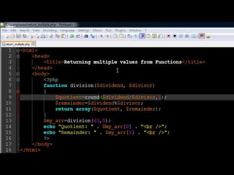PHP & MySQL Tutorial   37  Returning Multiple Values From Functions   YouTube