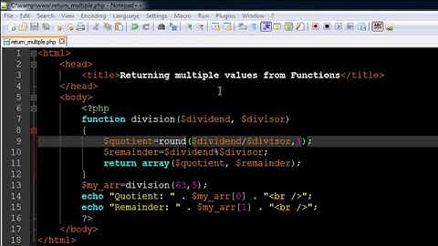 PHP & MySQL Tutorial   37  Returning Multiple Values From Functions   YouTube
