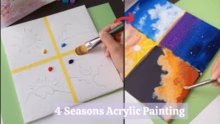 4 seasons acrylic painting inspiration | easy painting techniques when you’re bored #painting