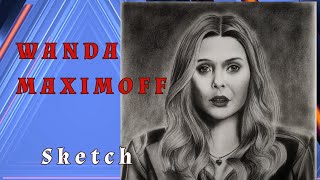 Wanda Maximoff Sketch || Scarlet Witch (Elizabeth Olsen) Timelapse