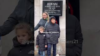 Mother and Kids Meet Horse Guard #royalguards  #horse #tourist #kingsguard #shorts