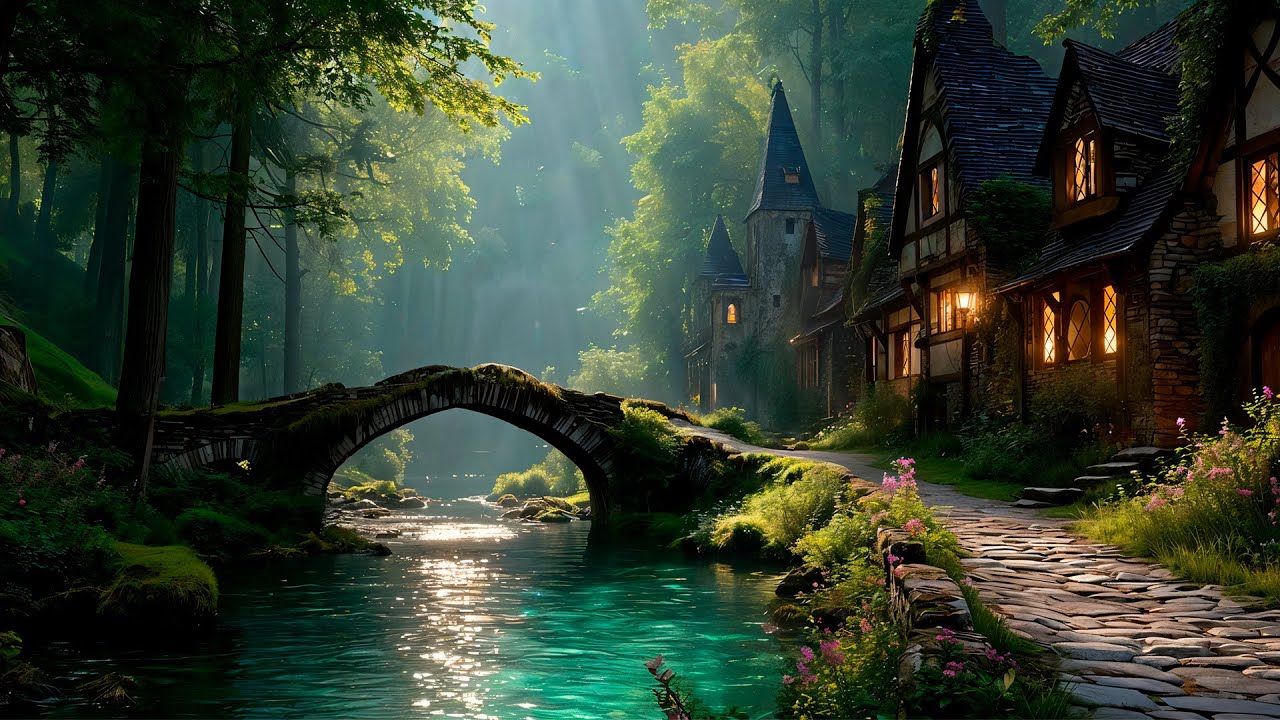 Шепоты Речной Деревни — Успокаивающая Средневековая Фэнтези Музыка для Глубокого Расслабления 🌿✨