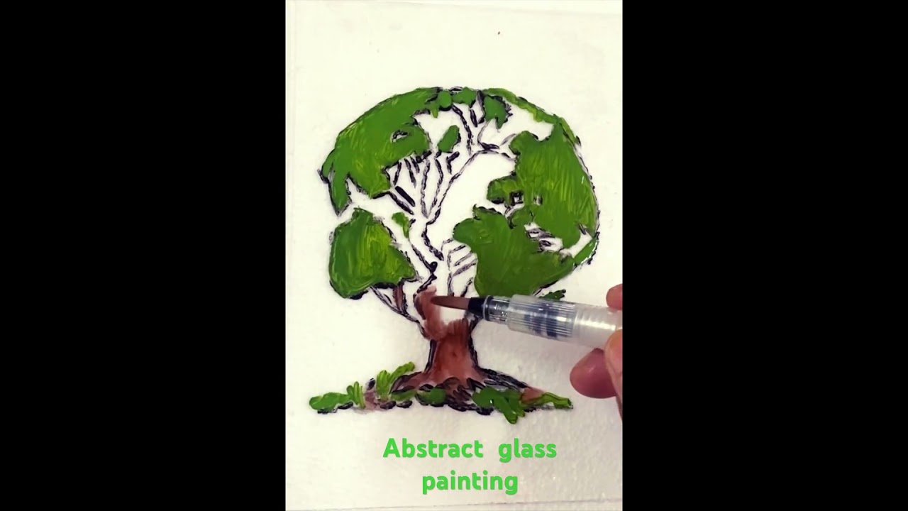 Abstract  glass  painting