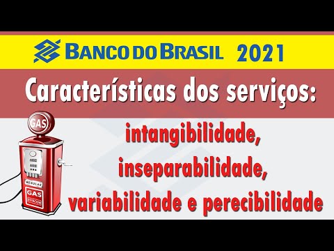 Características dos serviços: intangibilidade, inseparabilidade, variabilidade e perecibilidade.